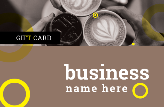 Gift card design for coffee shops